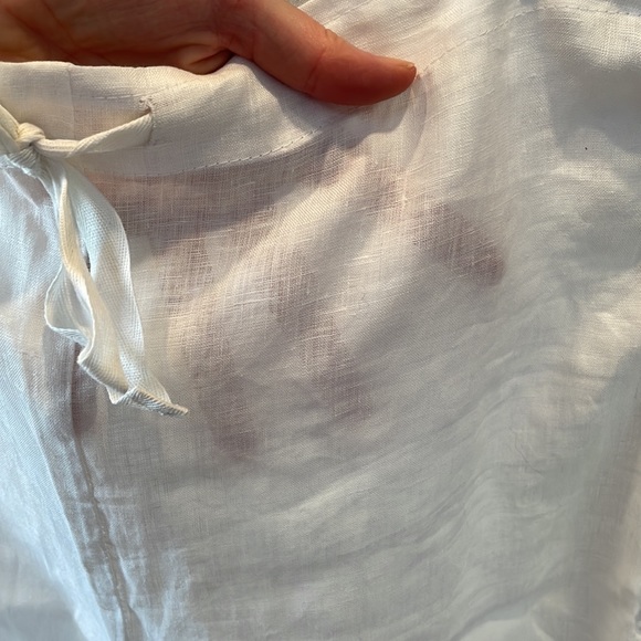 🇨🇦THE SLEEP SHIRT white linen capris size S - Picture 8 of 8